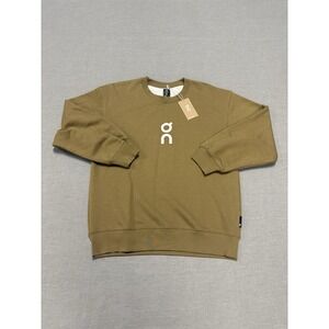 On Cloud Running Club Crew Sweatshirt Men's Small Nutmeg Brown Training NEW NWT